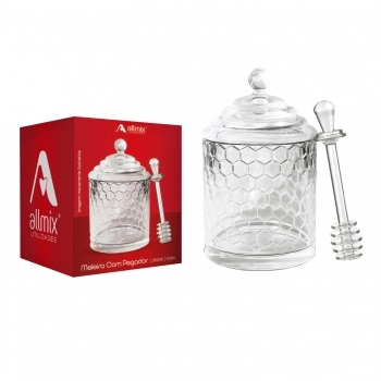 Meleira De Vidro 310ml Com Pegador Acrílico