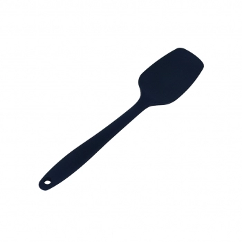 Utensílio Colher Reta Silicone Preto 27cm