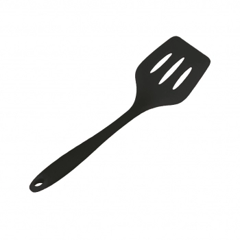 Utensílio Espátula 29,7cm Vazada Silicone - Preto