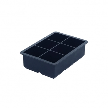 Utensílio Forma de Gelo 06 Cubos Silicone Grande - Preto