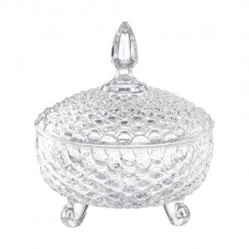 Potiche Decorativo De Vidro Roma 16cm - Luva com 01