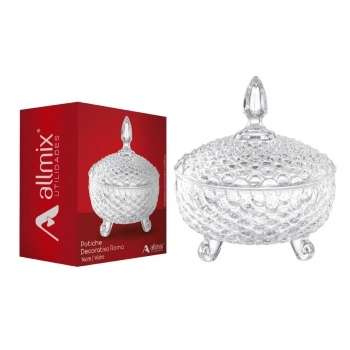 Potiche Decorativo De Vidro Roma 16cm - Luva com 01