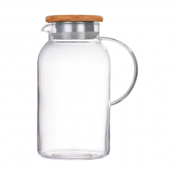 Jarra Borossilicato 1800ml Com Tampa Bambu - Luva com 01