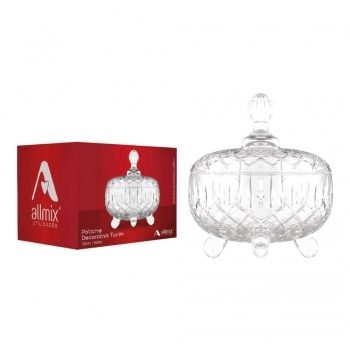 Potiche Decorativo de Vidro Turim 10 CM Luva com 1