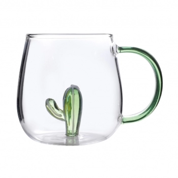 Caneca Borossilicato 3D 350ML LUVA COM 1 - CACTO