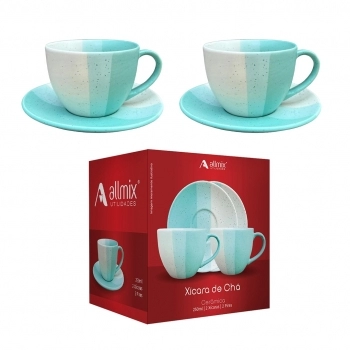 XICARA CERAMICA COM PIRES TERNURA 250ML LUVA COM 02 - VERDE