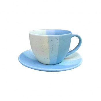 XICARA CERAMICA COM PIRES TERNURA 250ML LUVA COM 02 - AZUL