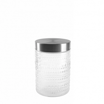 POTE DE VIDRO OLINDA 1200 ML COM TAMPA METAL