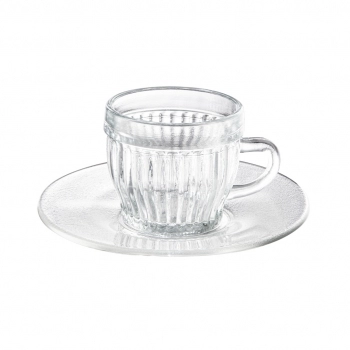 Xícara de Café de Vidro com Pires Riviera 85 ML