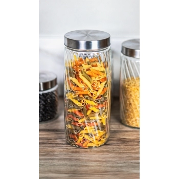 POTE DE VIDRO MARESIAS 2200 ML COM TAMPA METAL