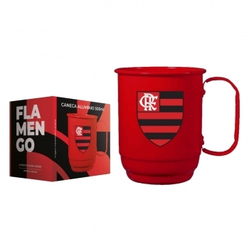 Caneca Alumínio 500 ML Flamengo Luva Com 1