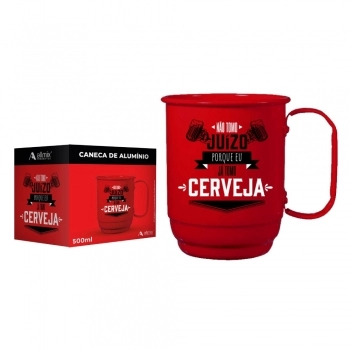 Caneca Alumínio 500 ML Não Tomo Juízo Luva Com 1
