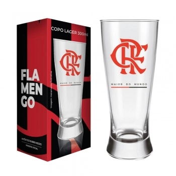 COPO LAGER 300 ML FLAMENGO LUVA COM 1 - NOVO