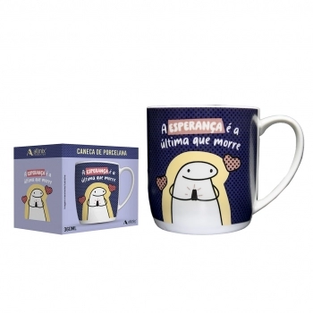 CANECA PORCELANA URBAN FLORK 360 ML LUVA COM 1 - A ESPERANCA E A ULTIMA