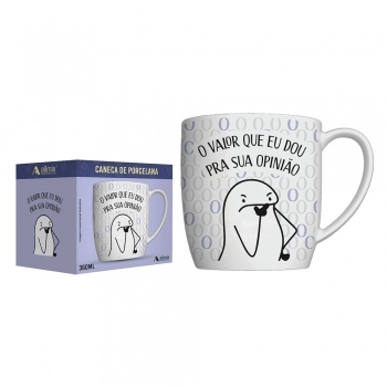 CANECA PORCELANA URBAN FLORK 360 ML LUVA COM 1 - O VALOR QUE EU DOU