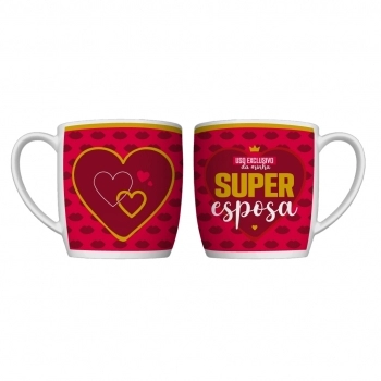 Caneca Porcelana Super Esposa Na Luva