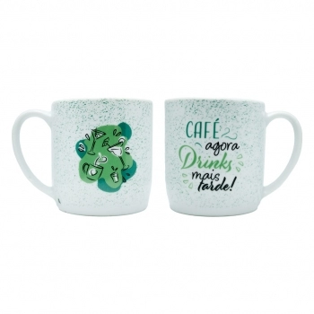 Caneca Porcelana Café Gin 360 ML Na Luva