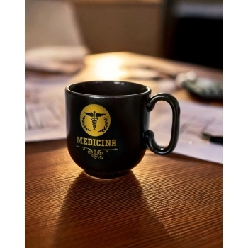 Caneca Forma Preta Medicina 350 ML