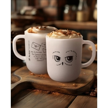 Caneca De Vidro Prime Harry Potter Elementos 300 ML - Luva Com 1 Unid - Coruja