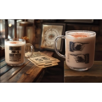 Caneca de Vidro Harry Potter Elementos 300ml - Luva Com 1 Unid - Procurado