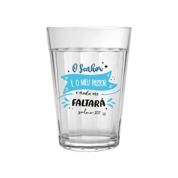COPO AMERICANO MULTIUSO SALMOS 190 ML - O SENHOR E MEU PASTOR NADA ME FALTARA LUVA COM 1
