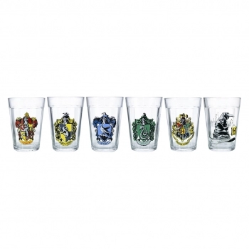 Copo Americano Harry Potter Casas 190ml - Luva Com 6 Unid