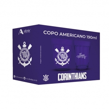 Copo Americano Prime Corinthians Roxo 190 ML Luva Com 2 Unid