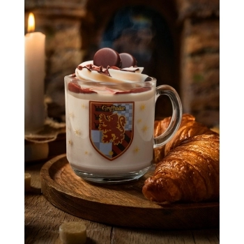 Caneca de Vidro Harry Potter Casas 300ml - Luva Com 1 Unid - Grifinória