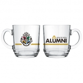 Caneca de Vidro Harry Potter Casas 300ml - Luva Com 1 Unid - Aluno