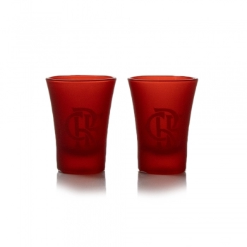 COPO SHOT PRIME 60 ML FLAMENGO VERMELHO LUVA COM 2