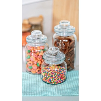 Pote De Vidro 1200ml Bojudo Com Tampa Hermetica