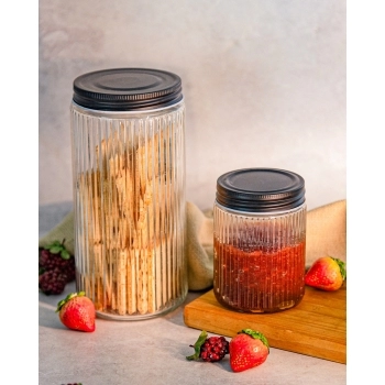 Pote De Vidro Redondo Riviera 325 ML Com Tampa