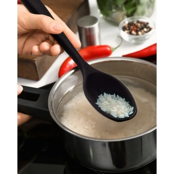 Utensílio Colher Silicone Preto 27,5cm