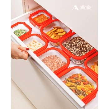 Pote Hermético Borossilicato Quadrado 800 ML Com Tampa De Vidro