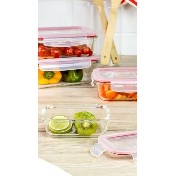 POTE BOROSILICATO RETANGULAR 1520 ML TAMPA