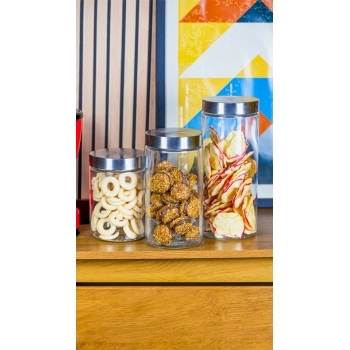 Pote Liso Redondo 1200 ML Com Tampa