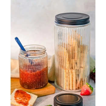 Pote De Vidro Redondo Riviera 1020 ML Com Tampa