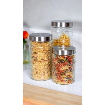 POTE DE VIDRO OLINDA 1600 ML COM TAMPA METAL