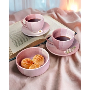 TIGELA CERAMICA TERNURA 450 ML - ROSA