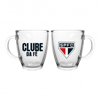 Caneca de Vidro Cônica São Paulo 380 ML – Perfeita para Torcedores