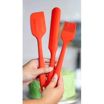Espátula Pão Duro de Silicone Vermelho 27 cm – Ideal para Confeitaria