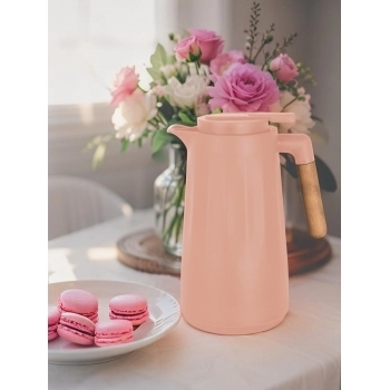 Garrafa Termica Tina 1000ml Com Cabo De Madeira - Rose