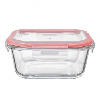 Pote Hermético de Borossilicato Quadrado 1240ml com Tampa Plástica