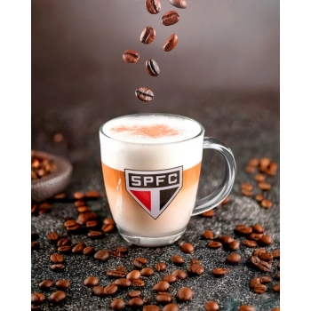 Caneca de Vidro Cônica São Paulo 380 ML – Perfeita para Torcedores