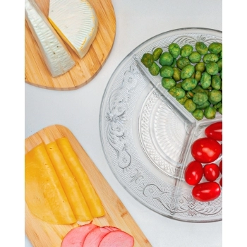 PETISQUEIRA DE VIDRO ANGEL 3 DIVISORIAS 21 CM LUVA COM 1