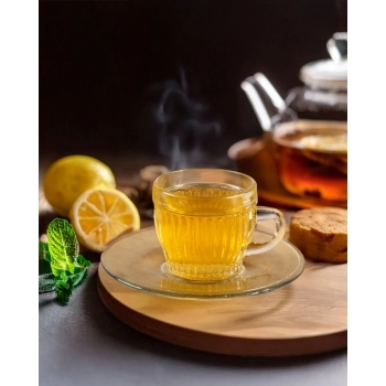 Xícara de Café de Vidro com Pires Riviera 85 ML