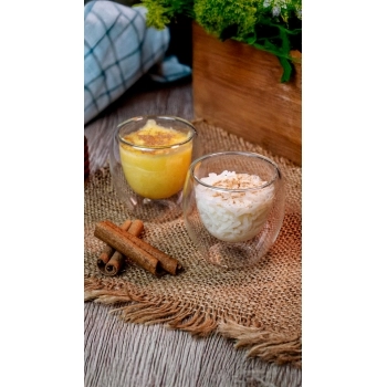 Copo Borossilicato Parede Dupla 80 ML Luva com 2 unid.