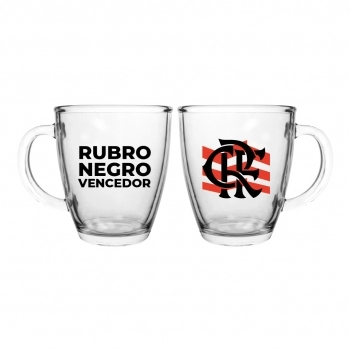 Caneca de Vidro Cônica Flamengo 380 ML – Perfeita para Torcedores