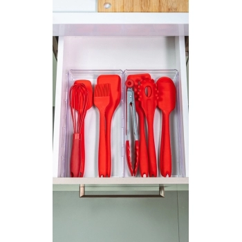 Utensílio Pegador Silicone Vermelho 23cm