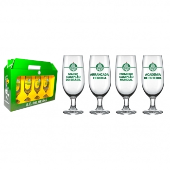 TACA CERVEJA FLORIPA 300 ML PALMEIRAS LUVA COM 4